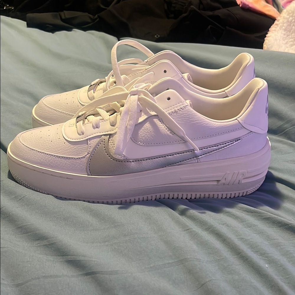 Women's White and Gray Sneakers